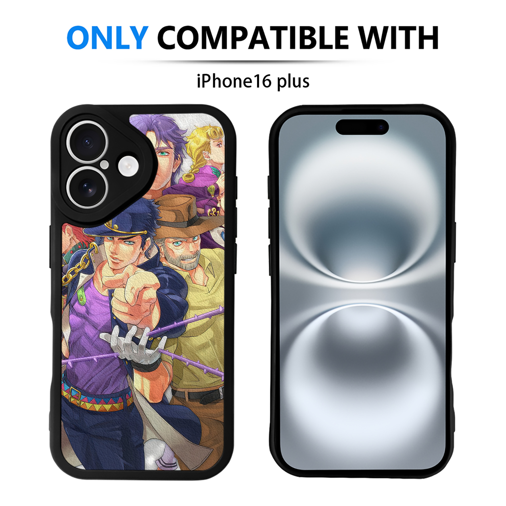 （画像用） ジョジョの奇妙な冒険 JoJo's Bizarre Adventure 【iPhone 16シリーズ対応】シリコンスマホケース（レザー調） 材質：シリコン